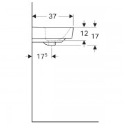 Раковина Geberit RENOVA Compact, с отверсием под смеситель и переливом, 650х370 мм, белый