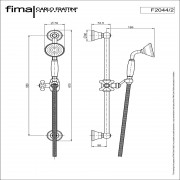 Душевой комплект FIMA wellness, штанга 550 мм, гибкий шланг из латуни 1500 мм, ручной душ с защитой от извести анти-кальк, хром