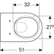 Унитаз подвесной Geberit Acanto, без ободка, 4,5/6 л, белый