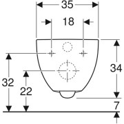 Унитаз подвесной Geberit Acanto, без ободка, 4,5/6 л, белый