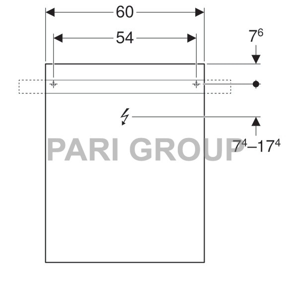  Geberit iCon,  ,   12V/30W/3000K,   568 (lm), 230 V, 50 HZ, IP 44,   1, 60075045mm (840760000)