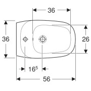 Биде подвесное Geberit Citterio, с отверстием перелива, с покрытием KeraTec, белый