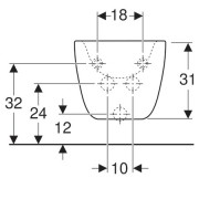 Биде подвесное Geberit Citterio, с отверстием перелива, с покрытием KeraTec, белый