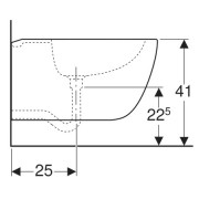 Биде подвесное Geberit Citterio, с отверстием перелива, с покрытием KeraTec, белый