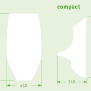 Писсуар безводный Urimat Compactplus Black из поликарбоната с окном для рекламы, цвет черный, сифон MB-ActiveTrap