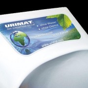 Писсуар безводный Urimat Compactplus Black из поликарбоната с окном для рекламы, цвет черный, сифон MB-ActiveTrap