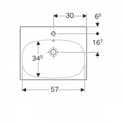 Раковина Geberit Acanto, 600 х 480 мм, с отверстием под смеситель, с переливом, б