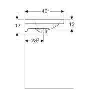 Раковина Geberit Acanto, 600 х 480 мм, с отверстием под смеситель, с переливом, б