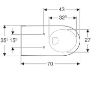Унитаз подвесной Geberit Renova Comfort, глубина 70см, белый