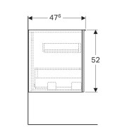 Тумба боковая Geberit Acanto, 450х520х476 мм, один выдвижной ящик, песчаный матовый, песчаное стекло