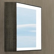 Зеркало Geberit Citterio, в раме, со светодиодной подсветкой по контуру, возможен вертикальный, горизонтальный монтаж, LED 12V/37.5W, цвет подсветки: тёплый белый, Lumen 3584 (lm), 230 v, 50Hz, IP44, класс защиты 2, 1184х584х140 мм, темный дуб