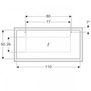 Зеркало Geberit Citterio, в раме, со светодиодной подсветкой по контуру, возможен вертикальный, горизонтальный монтаж, LED 12V/37.5W, цвет подсветки: тёплый белый, Lumen 3584 (lm), 230 v, 50Hz, IP44, класс защиты 2, 1184х584х140 мм, темный дуб