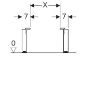 Ножки для шкафчика Geberit Citterio, высота 210 мм, в комплекте 2 шт., аллюминий, шампань