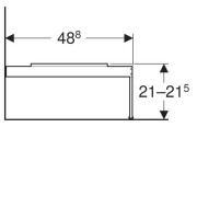 Ножки для шкафчика Geberit Citterio, высота 210 мм, в комплекте 2 шт., аллюминий, шампань
