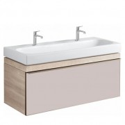 Шкафчик под раковину Geberit Citterio, 1 выдвежной ящик, ручка светло-палевого цвета, 1184х554х504 мм, светлый дуб, бежевый