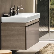 Шкафчик под раковину Geberit Citterio, 1 выдвежной ящик, ручка светло-палевого цвета, 1184х554х504 мм, светлый дуб, бежевый