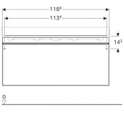 Шкафчик под раковину Geberit Citterio, 1 выдвежной ящик, ручка светло-палевого цвета, 1184х554х504 мм, светлый дуб, бежевый