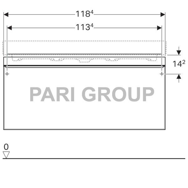 ������� ��� �������� Geberit Citterio, 1 ��������� ����, ����� ������-�������� �����, 1184�554�504 ��, ������ ���, ���������� ����������� ������ ������� �����