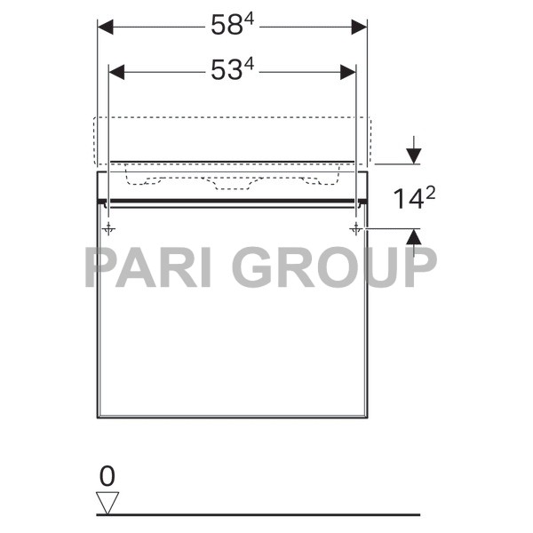 ������� ��� �������� Geberit Citterio, 1 ��������� ����, ����� ������-�������� �����, 584�554�504 ��, ������� ���, ������� ������