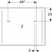 Зеркало Geberit Option с люминисцентной подсветкой 2х24Вт, 800х650х36мм, вес 10,7 кг