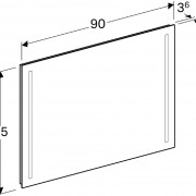 Зеркало Geberit Option с люминесцентной подсветкой, 900х650х36 мм