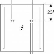 Зеркало Geberit Option со светодиодной подсветкой, 600х650х45 мм, с выключателем