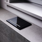 Клавиша GEBERIT Sigma 30, для двойного смыва, для бачков UP 320, 300, 700, 720, черный/глянцевый хром, черный