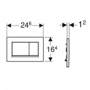 Клавиша GEBERIT Sigma 30, для двойного смыва, для бачков UP 320, 300, 700, 720, черный/глянцевый хром, черный