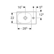 Раковина Geberit Acanto, 1 отверстие под смеситель справа, 400х250 мм, белый