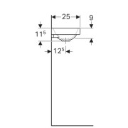 Раковина Geberit Acanto, 1 отверстие под смеситель справа, 400х250 мм, белый