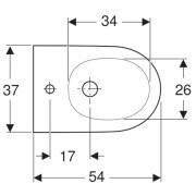 Биде подвесное Geberit ONE закрытой формы, одно отверстие под смеситель, KeraTect, 54х37х30 см, белый