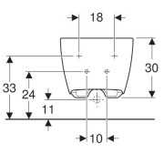 Биде подвесное Geberit ONE закрытой формы, одно отверстие под смеситель, KeraTect, 54х37х30 см, белый
