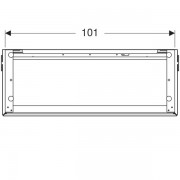 Шкафчик для раковины Geberit ONE, с двумя выдвижными ящиками: ширина 104.5см, высота 46.5см, глубина 39.5см, лак белый глянцевый