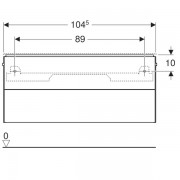 Шкафчик для раковины Geberit ONE, с двумя выдвижными ящиками: ширина 104.5см, высота 46.5см, глубина 39.5см, лак белый глянцевый