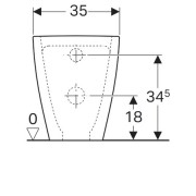 Напольный унитаз вертикальный смыв Geberit Acanto, увеличенной высоты, приставной, закрытая форма, Rimfree безободковый: глубина 51см, белый