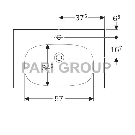 �������� Geberit Acanto �� ������� ���������, ������ � ������� �������� ���������: ������ 75��, ������� 48.2��, ��������� ��� ��������� �� ������, ������� ���������, �����