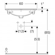 ������������ �������� Geberit Acanto: ������ 60��, ������� 48��, ��������� ��� ��������� ����������� �� ������, ������� �� ����, �����