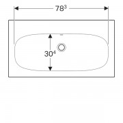 Раковина встраиваемая Geberit Acanto: ширина 90см, глубина 48см, Без отверстия под смеситель, Перелив на виду, Белый
