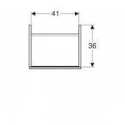 Шкафчик для раковины Geberit Acanto, с одной дверью и сифоном: ширина 44.5см, высота 53.5см, глубина 37.5см, корпус лак темно-серый матовый, фасад темно-серое глянцевое стекло
