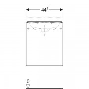 Шкафчик для раковины Geberit Acanto, с одной дверью и сифоном: ширина 44.5см, высота 53.5см, глубина 37.5см, корпус лак темно-серый матовый, фасад темно-серое глянцевое стекло