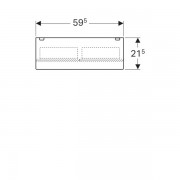 Зеркальный шкаф Geberit Acanto с подсветкой, две двери: ширина 60см, высота 83см, глубина 21.5см, Тип штекера-CEE 7/16, дуб Мистик, меламин, структура дерева, с зеркальным покрытием снаружи