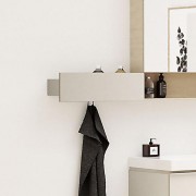 Полка настенная Geberit Acanto: ширина 45см, высота 14.8см, глубина 15.9см, корпус с порошковой окраской темно-серый матовый, фасад темно-серое глянцевое стекло