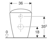 Унитаз напольный с вертикальным смывом Geberit Citterio, приставной, закрытая форма, Rimfree безободковый: глубина 56см, специальное керамическое покрытие KeraTect, белый