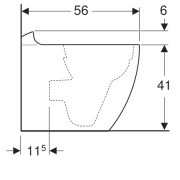 Унитаз напольный с вертикальным смывом Geberit Citterio, приставной, закрытая форма, Rimfree безободковый: глубина 56см, специальное керамическое покрытие KeraTect, белый