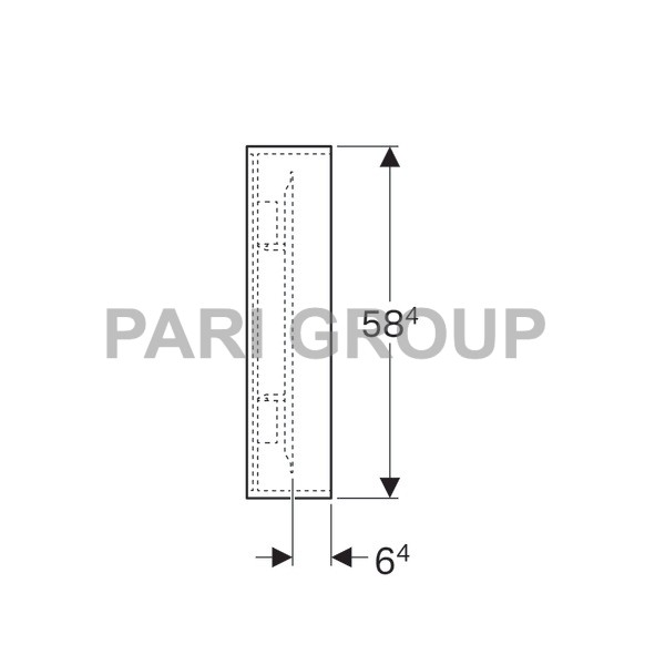    Geberit Citterio:  118.4,  58.4,   