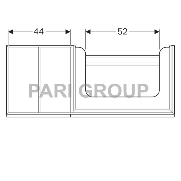 ������� ��� �������� Geberit Citterio, � ����� ���������� ������� � ������ �����: ������ 118.4��, ������ 55.4��, ������� 50.4��, ������ - ������� ������ ���, ����� - ��������� ������ ������