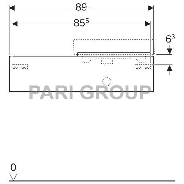 ������� ��� �������� Geberit iCon, � ����� ��������� ������ � ������: ������ 89��, ������ 24��, ������� 47.7��, �����,  ��������������� ��������