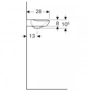 �������� Geberit myDay, ����������� ������������ �������� KeraTect, ������ 40��, ������ 10.5��, ������� 28��, ��������� ��� ��������� �����, ��� ��������, �����