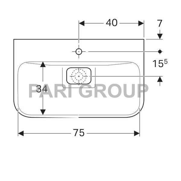 �������� Geberit myDay, ������ 80��, ������� 48��, ��������� ��� ��������� �� ������, ��� ��������, ����������� ������������ �������� KeraTect, �����