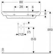 �������� Geberit myDay, ������ 80��, ������� 48��, ��������� ��� ��������� �� ������, ��� ��������, ����������� ������������ �������� KeraTect, �����